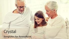  Presentation with generation - Audience pleasing theme consisting of family generation and people concept backdrop and a soft green colored foreground