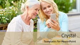  Presentation with young generation - Slide deck with family generation and people concept background and a  colored foreground