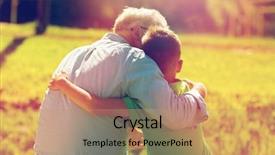  Presentation with generation - Presentation design enhanced with family generation relations and people background and a coral colored foreground