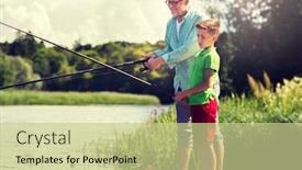  Presentation with happy holidays - Slide set consisting of family-generation-summer-holidays background and a soft green colored foreground