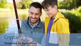  Presentation with happy holidays - Presentation design consisting of family-generation-summer-holidays background and a teal colored foreground