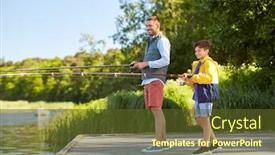  Presentation with happy holidays - Beautiful theme featuring family-generation-summer-holidays backdrop and a tawny brown colored foreground