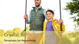  Presentation with happy holidays - PPT theme having family-generation-summer-holidays background and a yellow colored foreground