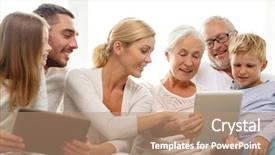  Presentation with generation - Amazing theme having family generation technology and people backdrop and a coral colored foreground