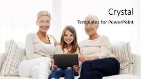  Presentation with transport and future technology concept - Cool new PPT theme with family generation technology and people backdrop and a white colored foreground