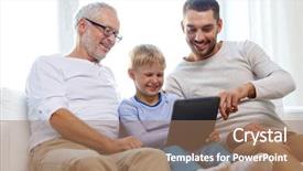  Presentation with generation - Slides having family generation technology and people background and a coral colored foreground