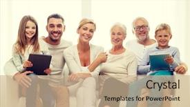  Presentation with generation - Theme having family generation technology and people background and a soft green colored foreground