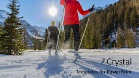  Presentation with christian family and cross - Colorful theme enhanced with family group of cross country backdrop and a seafoam green colored foreground