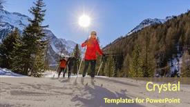  Presentation with christian family and cross - Presentation design featuring family group of cross country background and a violet colored foreground