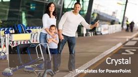  Presentation with taxi - Beautiful PPT layouts featuring family hailing for a taxi backdrop and a violet colored foreground