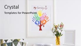  Presentation with frame - PPT layouts featuring family hand prints in frame background and a white colored foreground