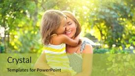  Presentation with childrens day - Theme featuring family happy mother's day background and a yellow colored foreground