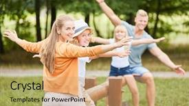  Presentation with swing - Cool new PPT theme with family has fun backdrop and a  colored foreground