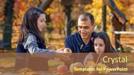  Presentation with people enjoying - PPT layouts having family-has-picnic-in-autumn background and a tawny brown colored foreground