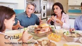  Presentation with family - Presentation theme with family having argument sitting background and a coral colored foreground