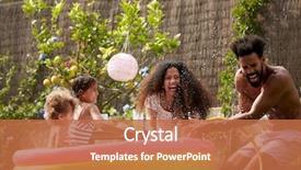  Presentation with pool restaurant family - Amazing slide deck having family having fun in garden backdrop and a red colored foreground