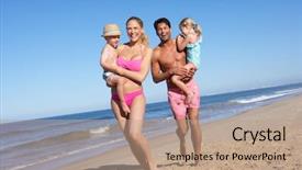  Presentation with black couple having fun - Presentation having family having fun on beach background and a  colored foreground