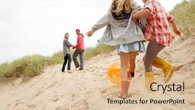  Presentation with vacation - Audience pleasing PPT layouts consisting of family having fun on beach backdrop and a lemonade colored foreground