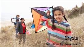  Presentation with kite - Cool new slides with family having fun with kite backdrop and a coral colored foreground