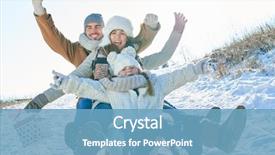  Presentation with fun - Slides featuring family having fun with sled background and a teal colored foreground