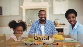  Presentation with family cartoons - Beautiful theme featuring family having meal on dinning backdrop and a  colored foreground