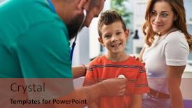  Presentation with heart medical - Presentation with family-having-medical-consultation-auscultating background and a red colored foreground