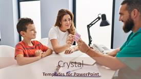  Presentation with medical pills - PPT layouts consisting of family-having-medical-consultation-prescribe background and a  colored foreground