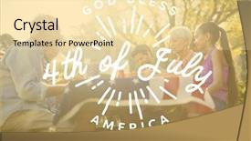  Presentation with 4th july - Slides having family having picnic background and a lemonade colored foreground