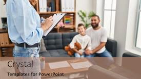  Presentation with psychology - Slides consisting of family-having-psychology-session background and a coral colored foreground