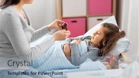  Presentation with medicine syrup - Amazing presentation design having family-health-and-medicine-concept backdrop and a light blue colored foreground