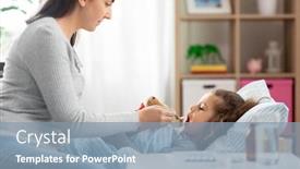  Presentation with family health - Theme enhanced with family-health-and-medicine-concept background and a mint green colored foreground