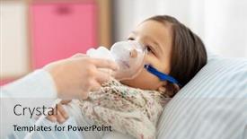  Presentation with nebulizer - Presentation with family-health-and-medicine-concept background and a coral colored foreground