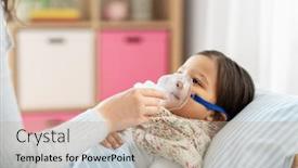  Presentation with family health - Audience pleasing presentation theme consisting of family-health-and-medicine-concept backdrop and a coral colored foreground