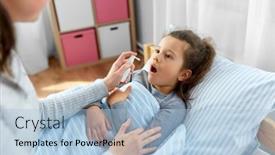  Presentation with family health - Theme enhanced with family-health-and-medicine-concept background and a light blue colored foreground