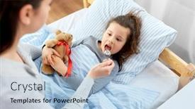  Presentation with medicine syrup - Slide deck featuring family-health-and-medicine-concept background and a light blue colored foreground