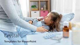  Presentation with nasal medicine - Colorful presentation design enhanced with family-health-and-medicine-concept backdrop and a light blue colored foreground