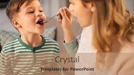  Presentation with family health - Theme enhanced with family-health-and-people-concept background and a coral colored foreground