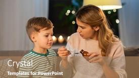  Presentation with family health - Slides enhanced with family-health-and-people-concept background and a coral colored foreground