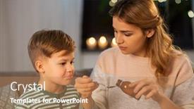  Presentation with family health - Audience pleasing slide set consisting of family-health-and-people-concept backdrop and a coral colored foreground