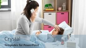  Presentation with doctor family - Beautiful PPT theme featuring family-health-and-people-concept backdrop and a light blue colored foreground