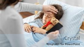  Presentation with family health - Slide set with family-health-and-people-concept background and a light blue colored foreground