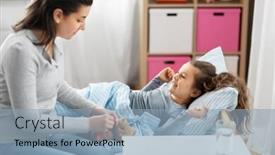  Presentation with family health - Beautiful slide deck featuring family-health-and-people-concept backdrop and a light blue colored foreground