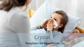  Presentation with family health - Beautiful slide set featuring family-health-and-people-concept backdrop and a light blue colored foreground