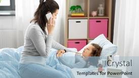  Presentation with family health - Colorful presentation theme enhanced with family-health-and-people-concept backdrop and a light blue colored foreground