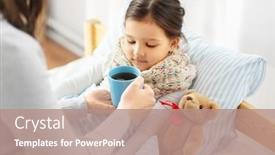  Presentation with family health - Cool new presentation design with family-health-and-people-concept backdrop and a coral colored foreground