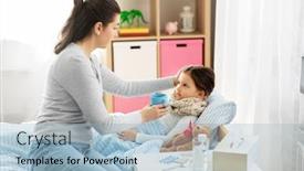  Presentation with family health - Presentation theme enhanced with family-health-and-people-concept background and a light blue colored foreground