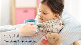  Presentation with family health - Audience pleasing presentation theme consisting of family-health-and-people-concept backdrop and a coral colored foreground