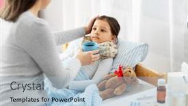  Presentation with family health - PPT theme featuring family-health-and-people-concept background and a light blue colored foreground