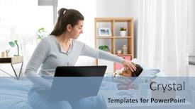  Presentation with family health - Slide deck featuring family-health-and-people-concept background and a light blue colored foreground