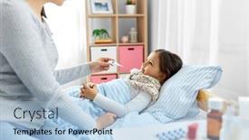  Presentation with family health - Colorful slide deck enhanced with family-health-and-people-concept backdrop and a light blue colored foreground